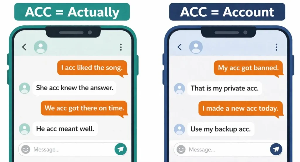 Acc Example What Does acc Mean in Chat? (2026 Guide)