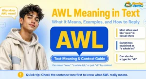 AWL meaning in text featured image showing slang meaning, context, examples, and replies