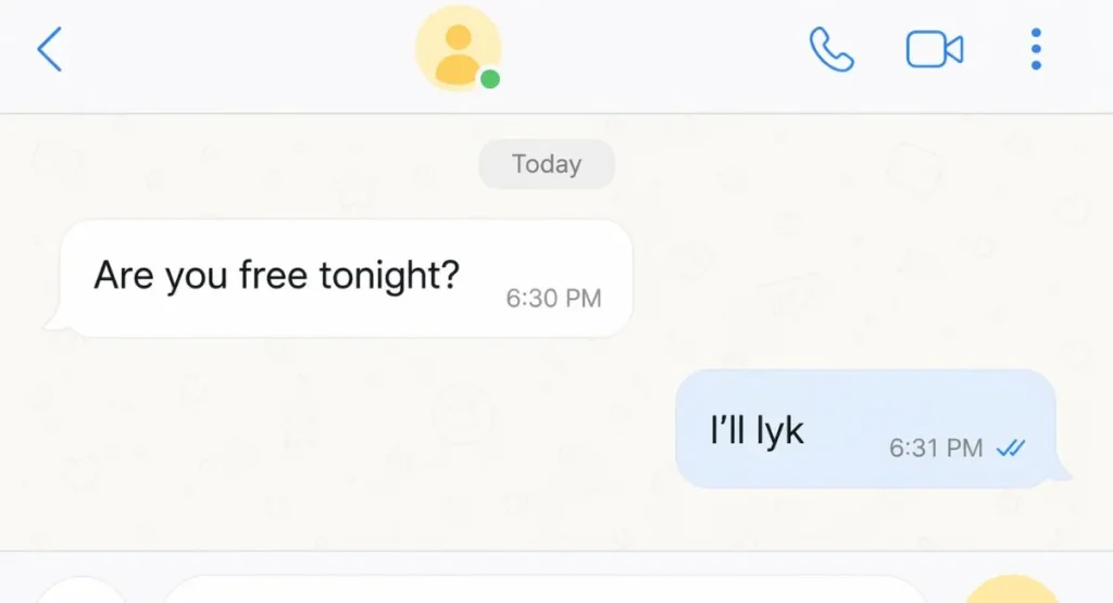 lyk meaning in text example i will let you know message conversation