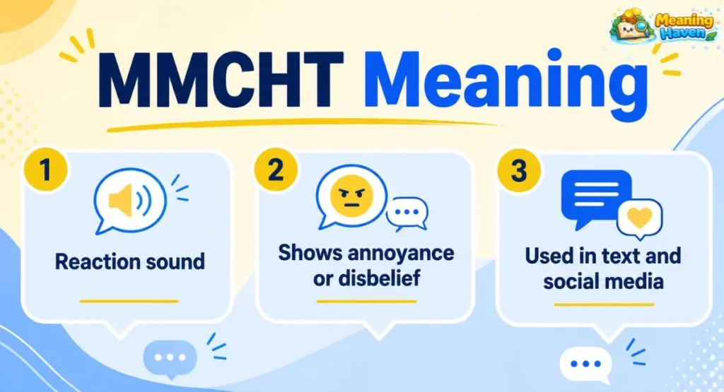 MMCHT meaning infographic showing reaction sound and texting usage
