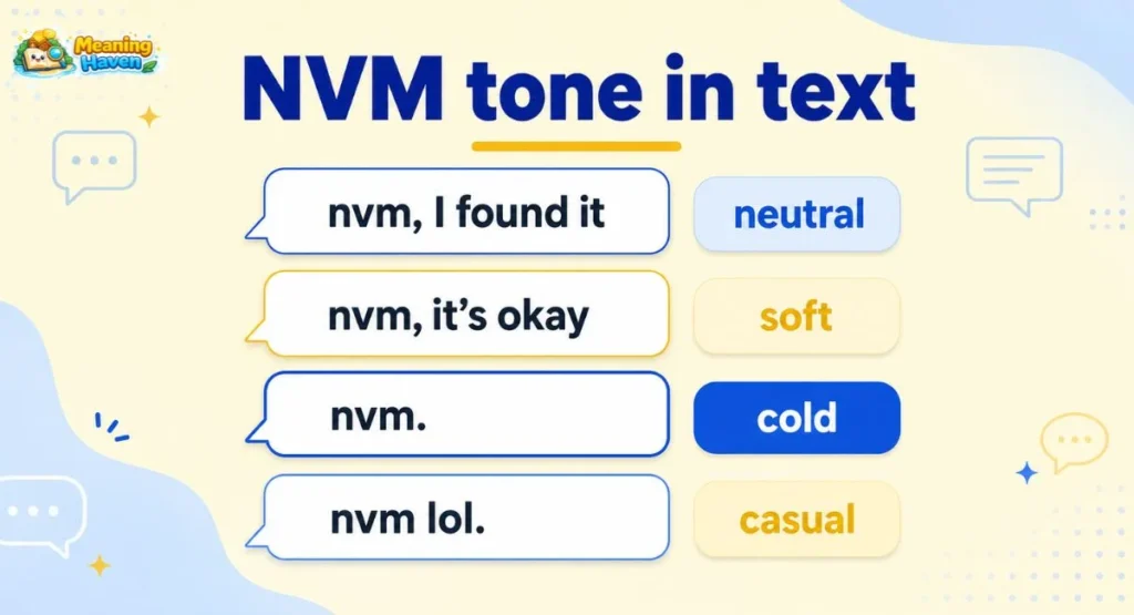 nvm tone in text examples showing neutral soft cold and casual meanings
