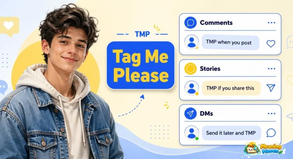 TMP meaning on Instagram in comments stories and DMs as Tag Me Please
