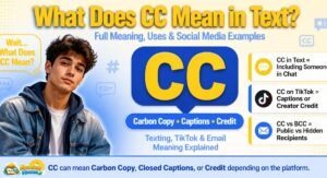 What does CC mean in text on social media, texting apps, and email platforms