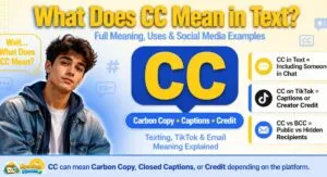 What does CC mean in text on social media, texting apps, and email platforms