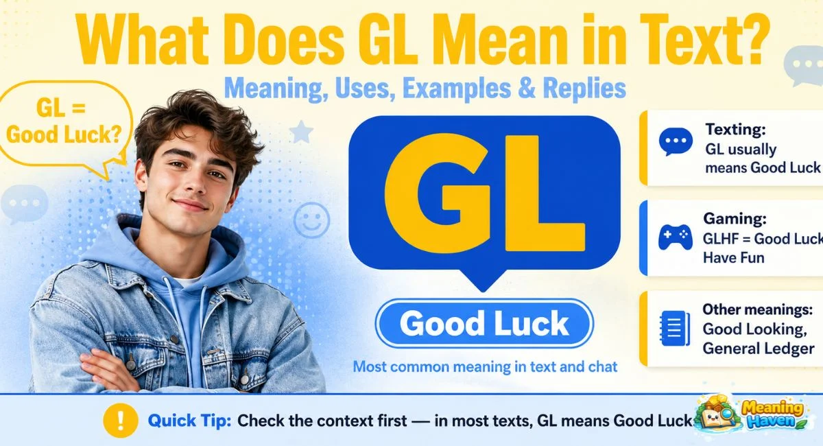 Gl What Does GL Mean in Text? Meaning, Uses & Examples in 2026