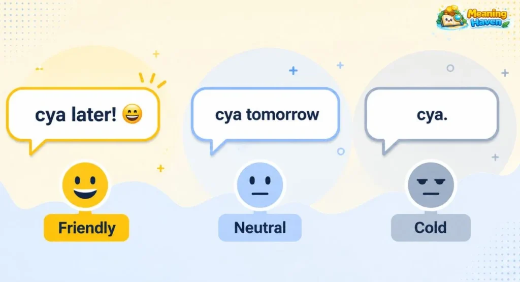  The same word, different vibes — how tone changes the cya meaning in texting.