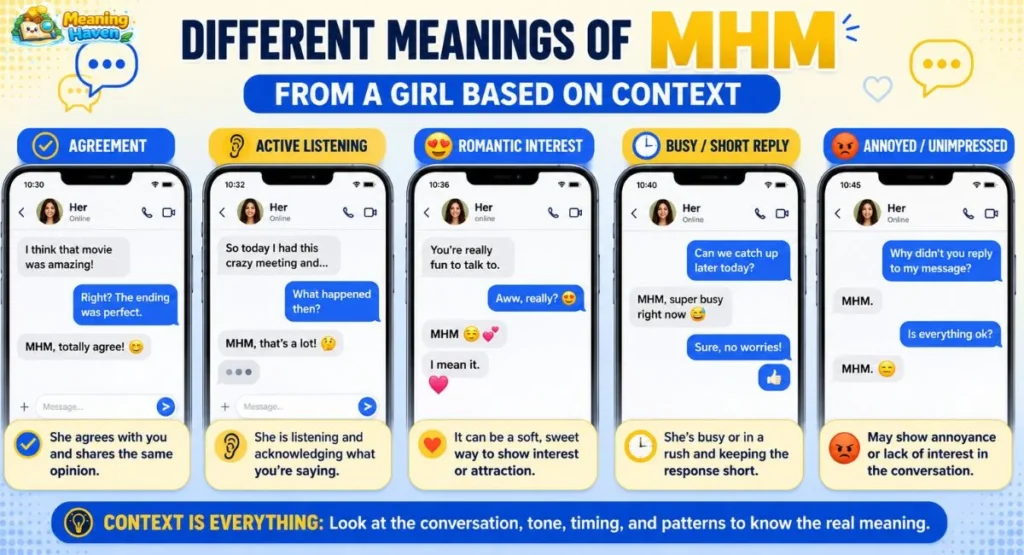 MHM Meaning From a Girl: Texting Meanings, Tone &amp; Real Examples