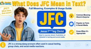 JFC is a popular texting acronym used to express shock, frustration, or disbelief.