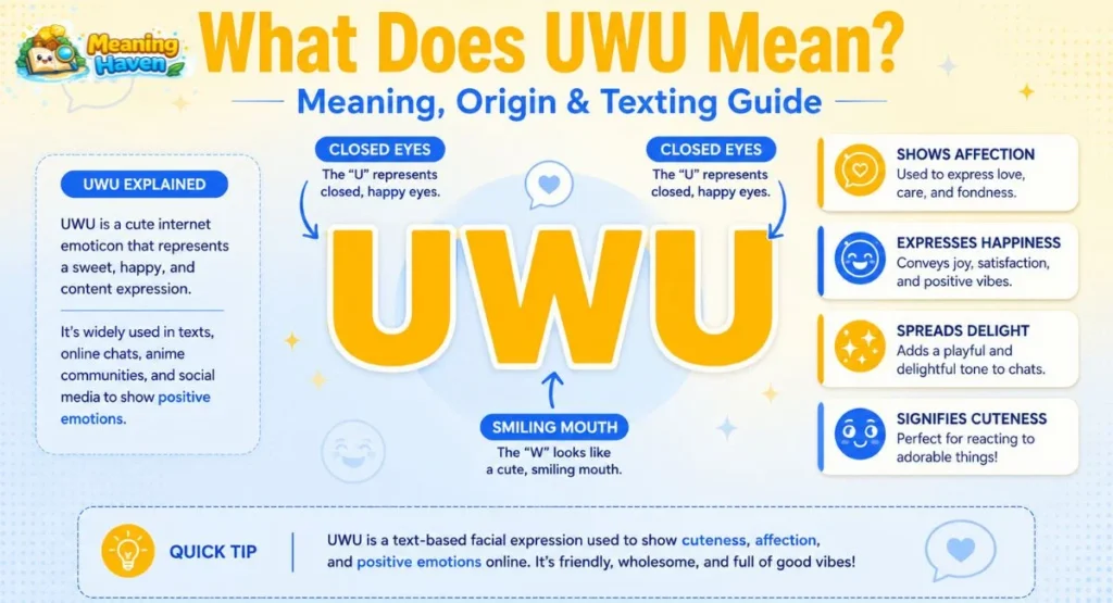 What does UWU mean in text and online chats