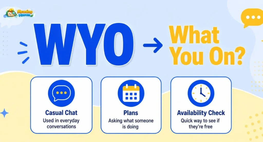 WYO meaning in text infographic showing WYO stands for What You On