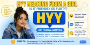 Hyy meaning in text showing a friendly texting greeting with examples