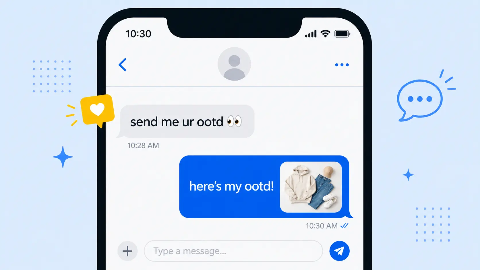 "text message conversation using ootd as texting slang"