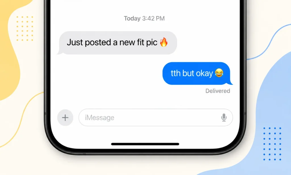 Example text conversation showing TTH used in a casual reply