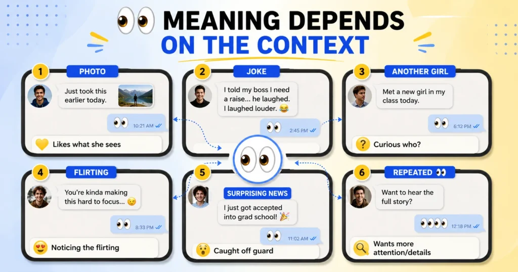 👀 emoji meaning changes depending on the texting context
