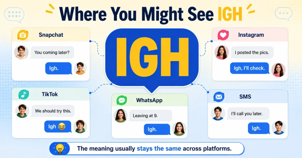 IGH meaning on Snapchat Instagram WhatsApp TikTok and SMS