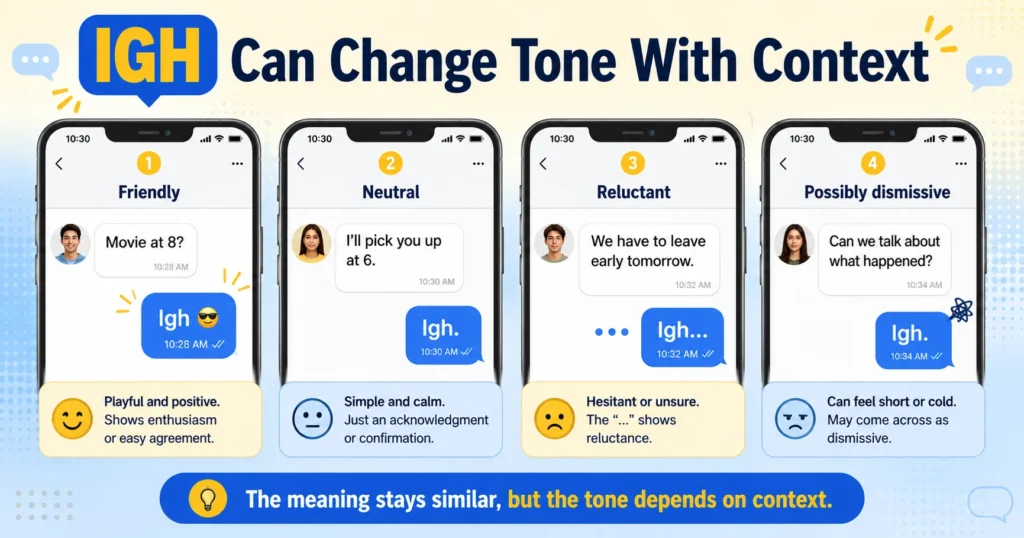 IGH text meaning changes with context and tone