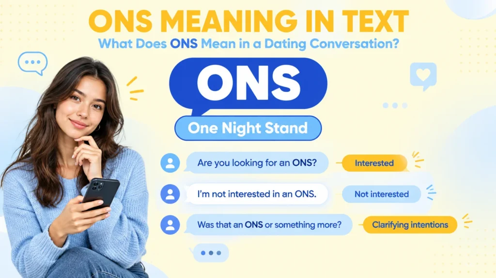 ONS meaning in text messages with One Night Stand examples