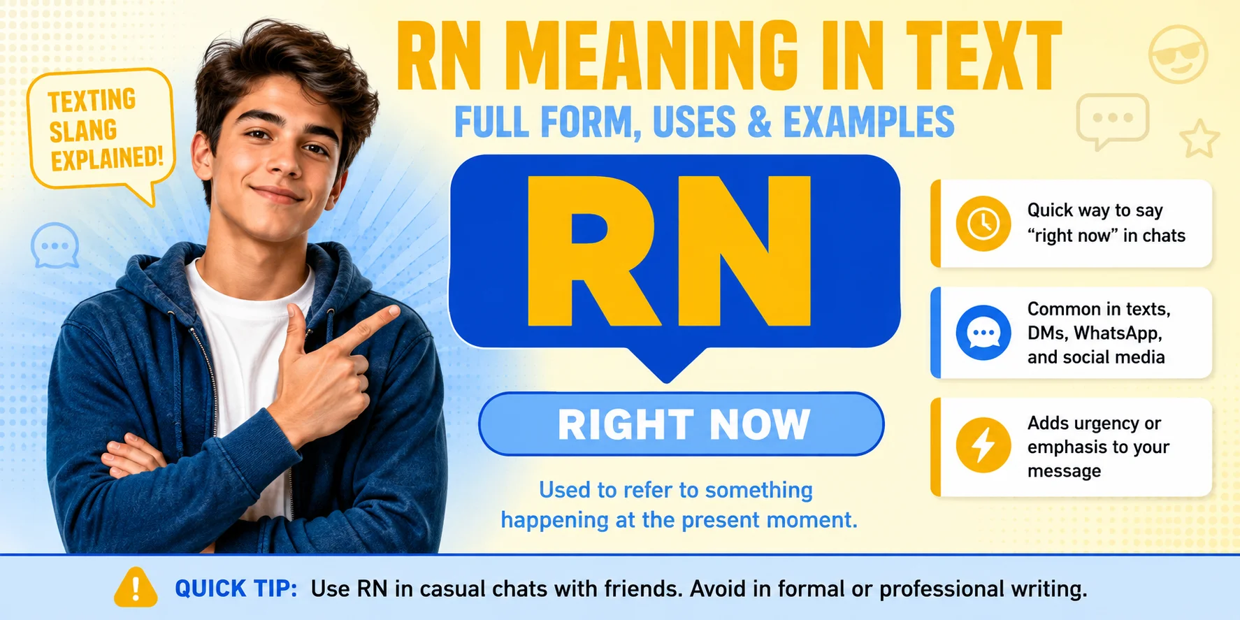 RN meaning in text and full form right now explained