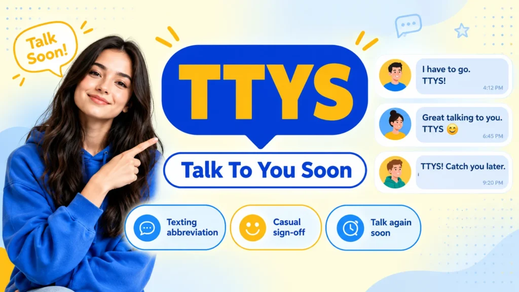 TTYS meaning in text explained as Talk To You Soon with example messages
