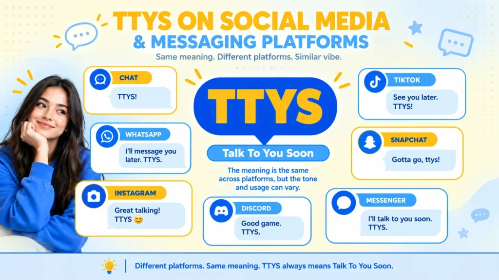 TTYS meaning on social media and messaging platforms with chat examples